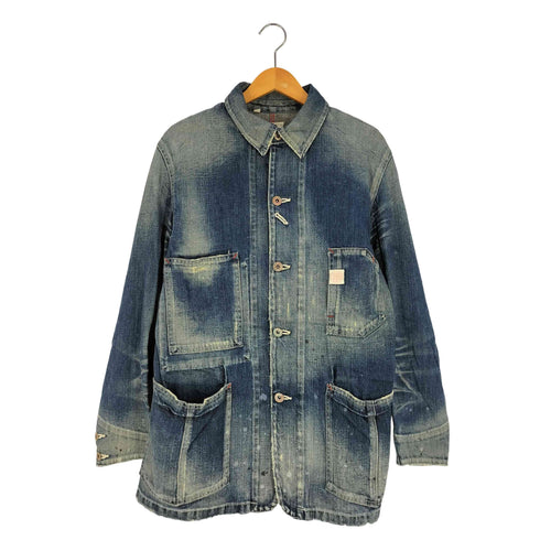 エドウィン EDWIN Over Works Factory ダメージ ペイント加工 デニム カバーオール メンズ 38