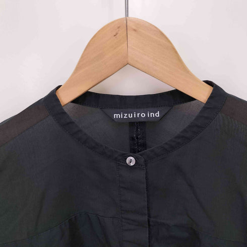 ミズイロインド mizuiro ind ピンタックパフスリーブシャツ レディース