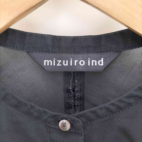 ミズイロインド mizuiro ind ピンタックパフスリーブシャツ レディース