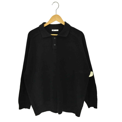 ザラ ZARA コットンニットポロシャツ メンズ M