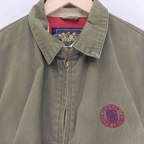チャップスラルフローレン CHAPS RALPH LAUREN 80S 敬礼タグ エンブレム ロゴ 刺繍 袖裏地キルティング チンストラップ ジップアップ ブルゾン スウィングトップ メンズ import:L
