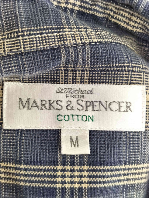 St Michael MARKS AND SPENCER チェック コットン ボタンダウンシャツ メンズ import:M