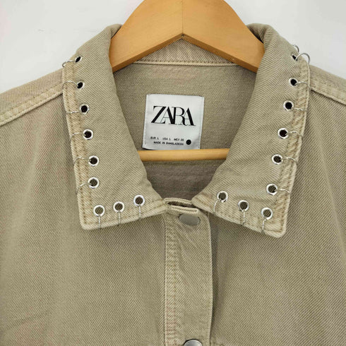 ザラ ZARA スタッズ デニム トラッカージャケット レディース import:L