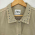ザラ ZARA スタッズ デニム トラッカージャケット レディース import:L