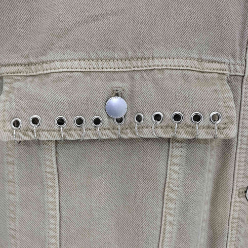 ザラ ZARA スタッズ デニム トラッカージャケット レディース import:L