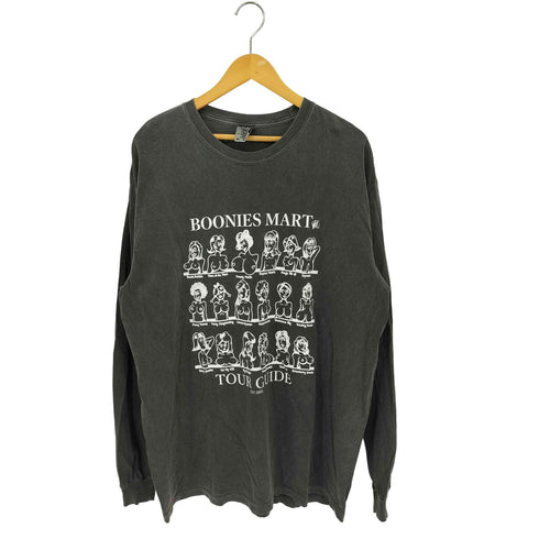 BOONIES MART ウォッシュ加工 プリント ロングスリーブ Tシャツ メンズ XL