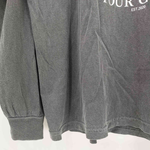 BOONIES MART ウォッシュ加工 プリント ロングスリーブ Tシャツ メンズ XL