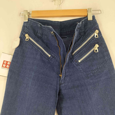 フロントジップデザイン フレアデニムパンツ レディース SS/56