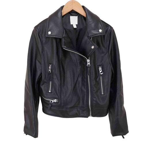 エイチアンドエム H&M フェイクレザーダブルライダースジャケット レディース JPN:S