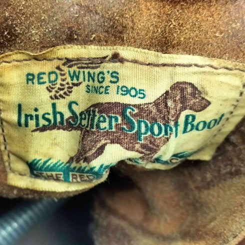 レッドウィング RED WING 60-70S 白 四角犬タグ 生産国表記なし Irish Setter Sport Boot アイリッシュ セッター 877 スクエア ステッチ ロング ワーク ブーツ メンズ 13
