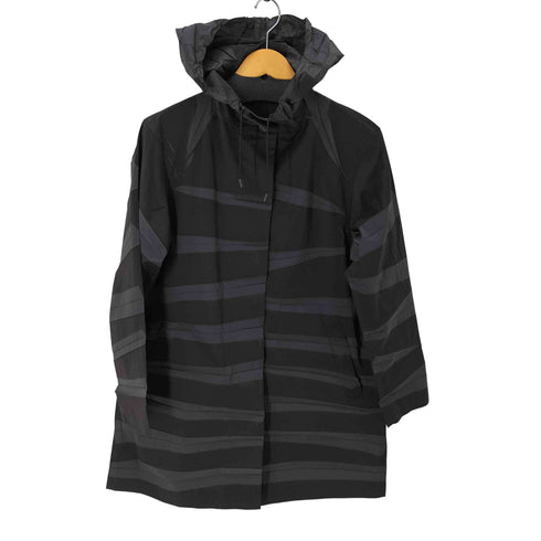 プリーツプリーズイッセイミヤケ PLEATS PLEASE ISSEY MIYAKE シワ加工 ボーダー フード コート メンズ JPN:3