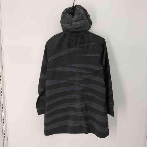 プリーツプリーズイッセイミヤケ PLEATS PLEASE ISSEY MIYAKE シワ加工 ボーダー フード コート メンズ JPN:3