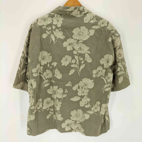 ザラ ZARA フラワープリントオープンカラーシャツ メンズ M