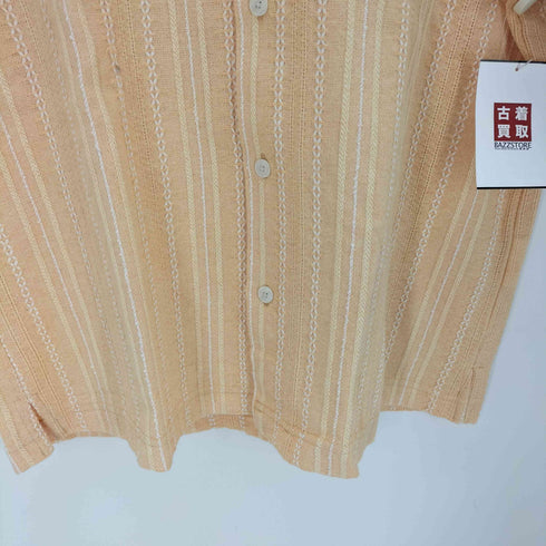 ザラ ZARA 刺繍 オープンカラーシャツ メンズ M