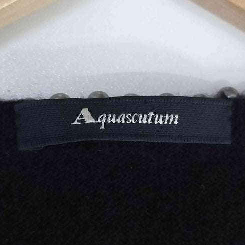 アクアスキュータム AQUASCUTUM カシミヤ パール スタッズ ノースリーブ ニット レディース