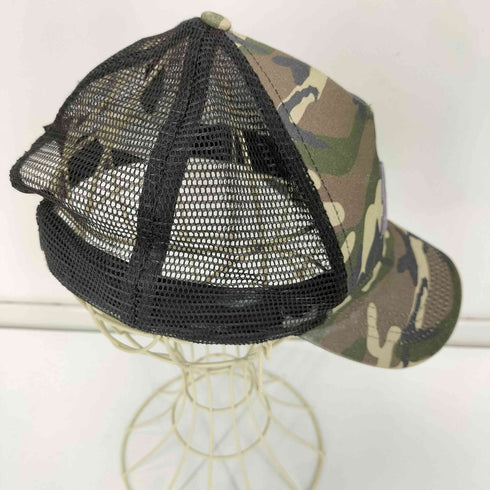 エックスガール X-girl 24SS SPRAY PRINT AND EMBROIDERY TRUCKER CAP 迷彩 ウッドランドカモ レディース ONE SIZE