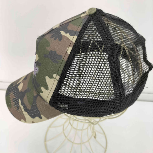 エックスガール X-girl 24SS SPRAY PRINT AND EMBROIDERY TRUCKER CAP 迷彩 ウッドランドカモ レディース ONE SIZE