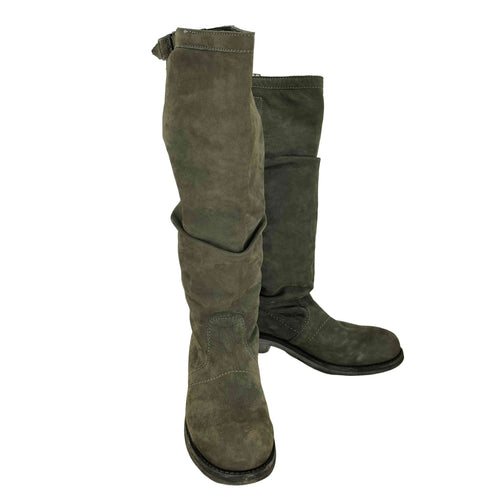 ダークビッケンバーグ DIRK BIKKEMBERGS 00S 5 8K3 VINTAGE ヌバックレザー ロング ブーツ メンズ EUR:40