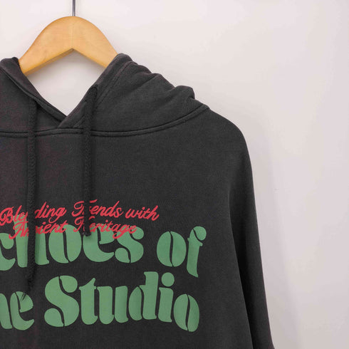 ザラ ZARA PRINTED HOODIE ピグメント加工 パーカー メンズ import:L