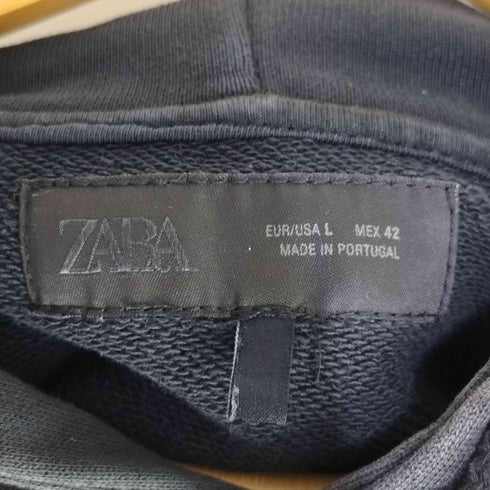 ザラ ZARA PRINTED HOODIE ピグメント加工 パーカー メンズ import:L