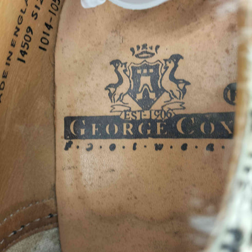 ジョージコックス GEORGE COX 英国製 TIE GIBSON タイ ギブソン ハラコ レオパード ラバー シューズ メンズ Uk:6