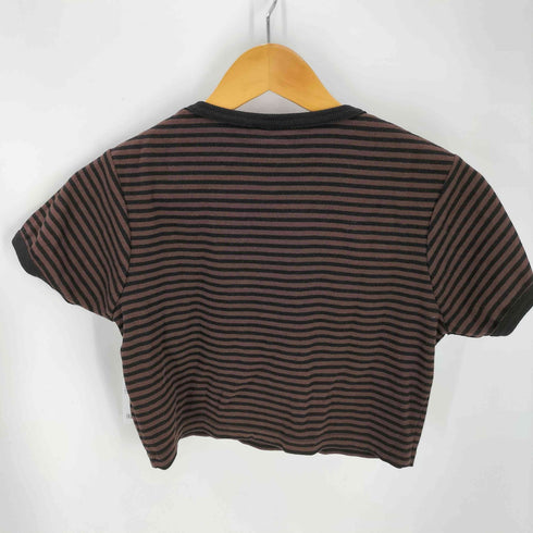 エックスガール X-girl 25SS OUTLINE OVAL LOGO S/S TOP ボーダー レディース JPN:M