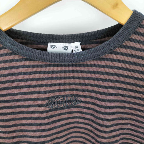 エックスガール X-girl 25SS OUTLINE OVAL LOGO S/S TOP ボーダー レディース JPN:M