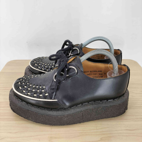 ジョージコックス GEORGE COX 3588/VIB GIBSON SKIPTON スキップトン ブラックホワイトインターレース Dカン ラバーソール シューズ レディース UK:3