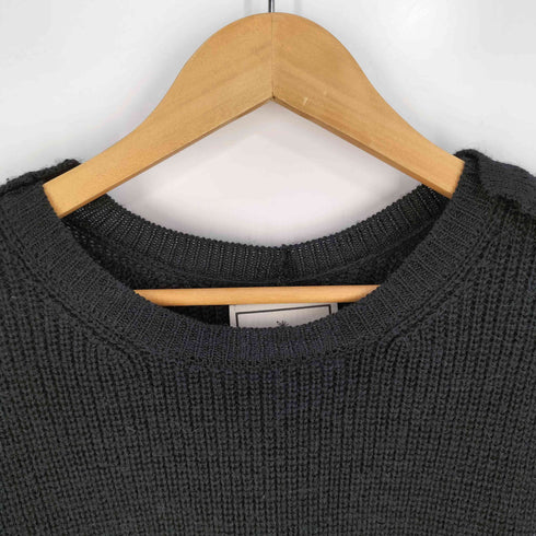 メゾンミハラヤスヒロ Maison MIHARA YASUHIRO エルボーパッチ 背面切り替え アルパカ ウール アシンメトリー ニット メンズ JPN:46