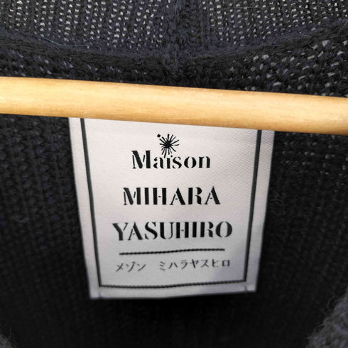 メゾンミハラヤスヒロ Maison MIHARA YASUHIRO エルボーパッチ 背面切り替え アルパカ ウール アシンメトリー ニット メンズ JPN:46