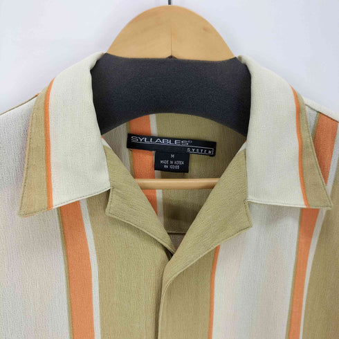 SYLLABLES ストライプオープンカラーS/S シャツ メンズ JPN:M