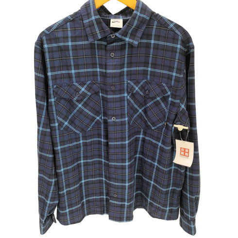 ナイキスケートボーディング NIKE SB 24SS FLNL ボタン ウーブン L/S MID NIGHT NAVY ロングスリーブ フランネル ボタンアップ シャツ メンズ import:L