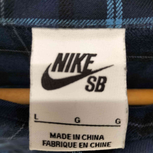 ナイキスケートボーディング NIKE SB 24SS FLNL ボタン ウーブン L/S MID NIGHT NAVY ロングスリーブ フランネル ボタンアップ シャツ メンズ import:L