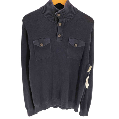 バナナリパブリック BANANA REPUBLIC フラップポケット ハーフボタン コットン ニット セーター メンズ import:L
