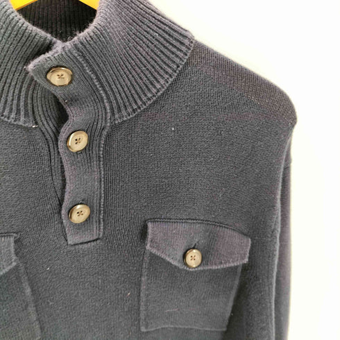 バナナリパブリック BANANA REPUBLIC フラップポケット ハーフボタン コットン ニット セーター メンズ import:L