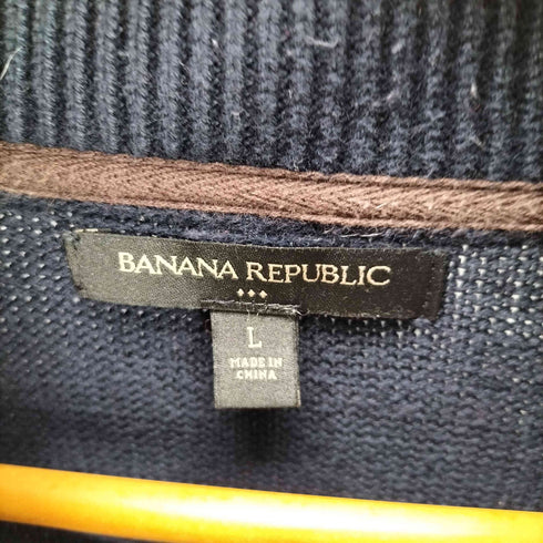 バナナリパブリック BANANA REPUBLIC フラップポケット ハーフボタン コットン ニット セーター メンズ import:L