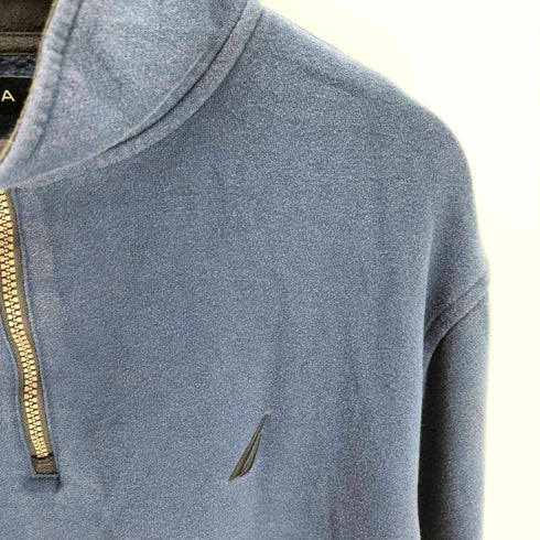 ノーティカ NAUTICA ロゴ 刺繍 ハーフジップ コットン ポリ スウェット メンズ import:XL