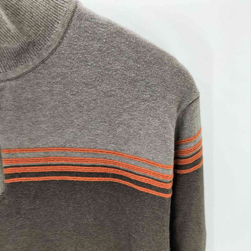 バナナリパブリック BANANA REPUBLIC バイカラー スリーライン ハーフジップ コットン ニット セーター メンズ import:S