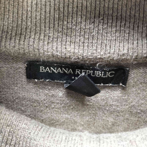 バナナリパブリック BANANA REPUBLIC バイカラー スリーライン ハーフジップ コットン ニット セーター メンズ import:S