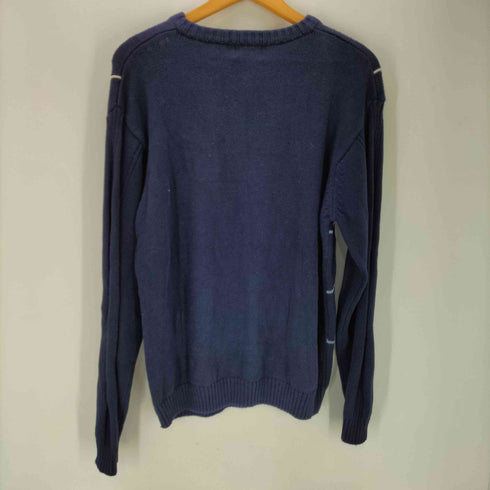 ハガー HAGGER グラフチェック ケーブル コットン ニット セーター メンズ import:XL