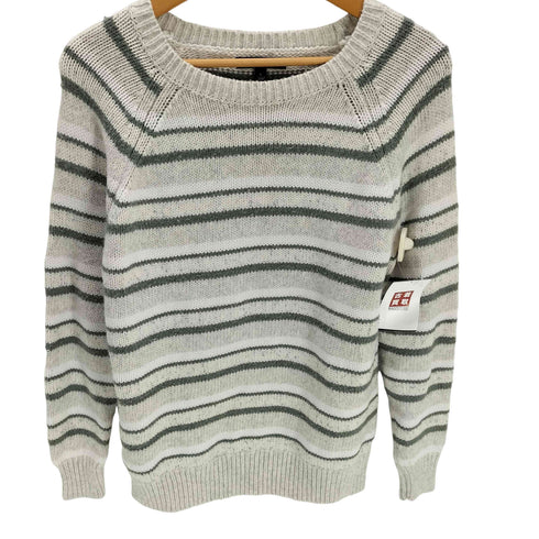 バナナリパブリック BANANA REPUBLIC ボーダー コットン アクリル ラグランスリーブ ローゲージ ニット セーター メンズ import:L