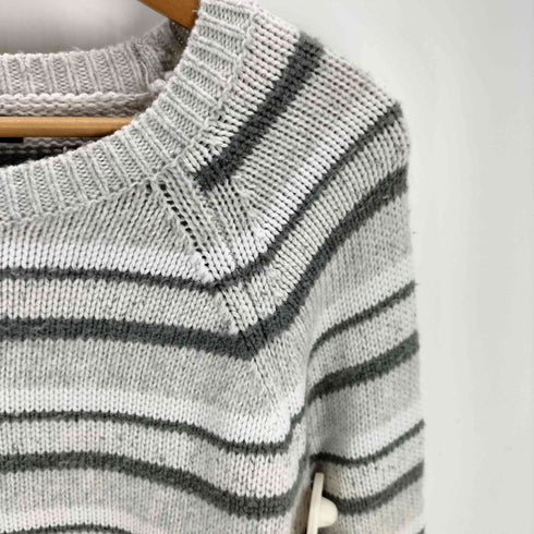 バナナリパブリック BANANA REPUBLIC ボーダー コットン アクリル ラグランスリーブ ローゲージ ニット セーター メンズ import:L