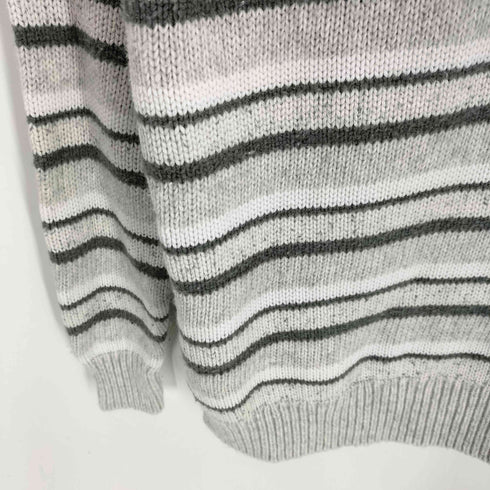 バナナリパブリック BANANA REPUBLIC ボーダー コットン アクリル ラグランスリーブ ローゲージ ニット セーター メンズ import:L