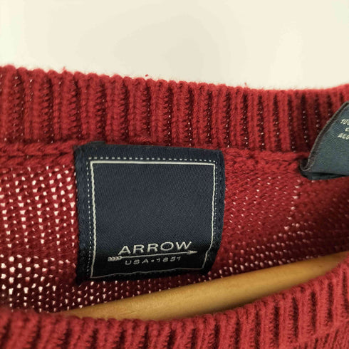 アロー ARROW 同色 チェック コットン ニット セーター メンズ import:M