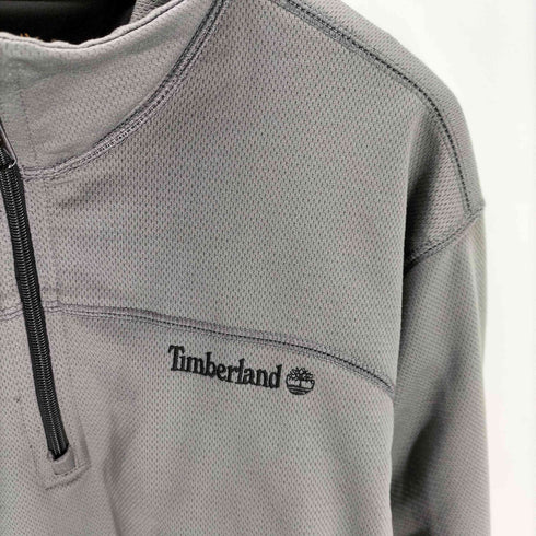 ティンバーランド Timberland ロゴ 刺繍 ハーフジップ ポリ スウェット メンズ import:L