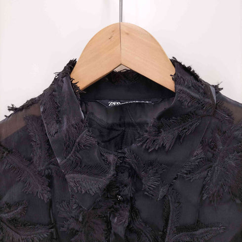 ザラ ZARA 総柄 シースルーシャツ レディース JPN:XS