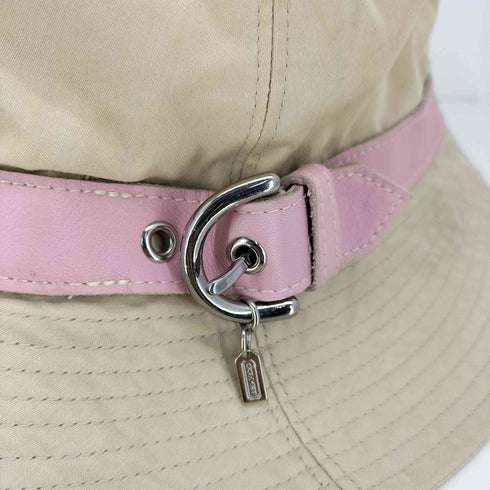 コーチ COACH 裏地 シグネチャー レザー ベルト バケット ハット レディース
