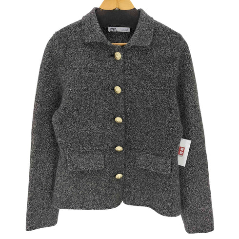 ザラ ZARA 金ボタン ウールニットジャケット レディース import:L