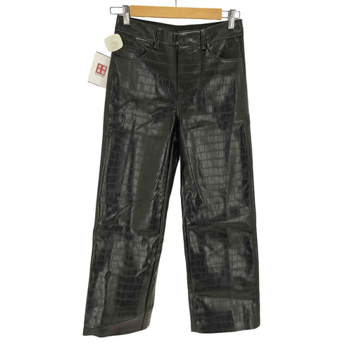 エイチアンドエム H&M クロコ型押し フェイクレザーパンツ レディース JPN:2
