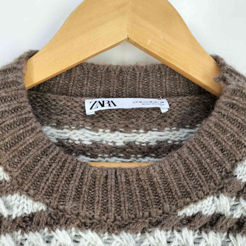 ザラ ZARA ボーダー 編みニット レディース import:M